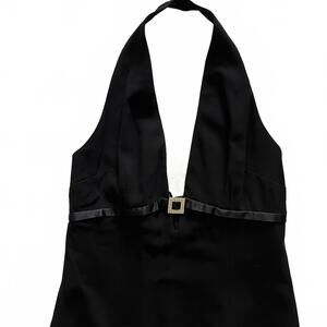 Vintage David Meister Halter LBD with Plunging Neckline